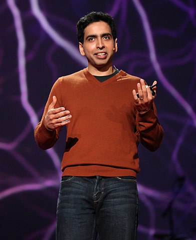 A young man talking and gesticulating 